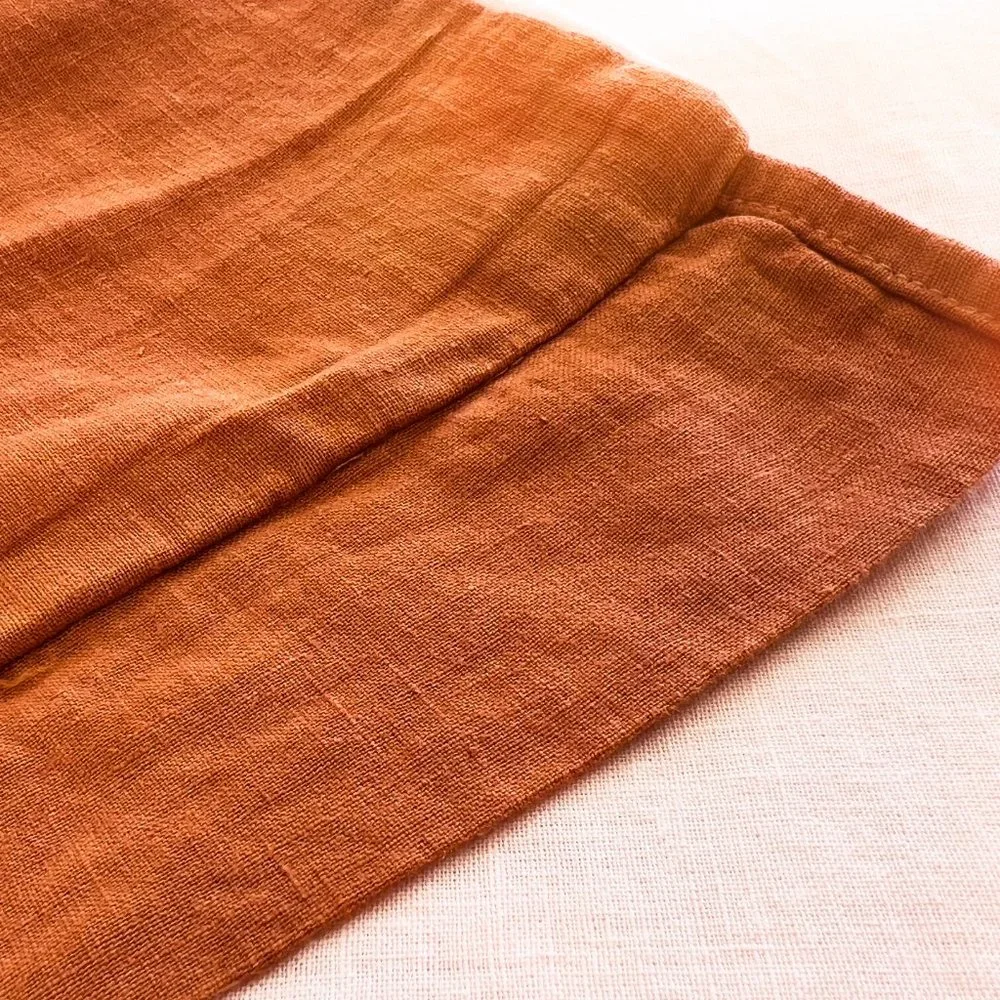 Sweet Palms-100% French Linen European Style Duvet Cover Set (Orange, King Size) - Picture 4 of 7